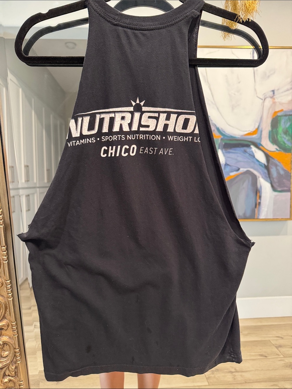 Honor Respect Black Muscle Tank with Distressed Flag Graphic - Picture 2 of 2